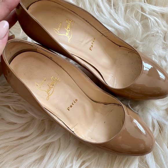 Christian Louboutin Camel Patent Bianca High Heels - Picture 4 of 10